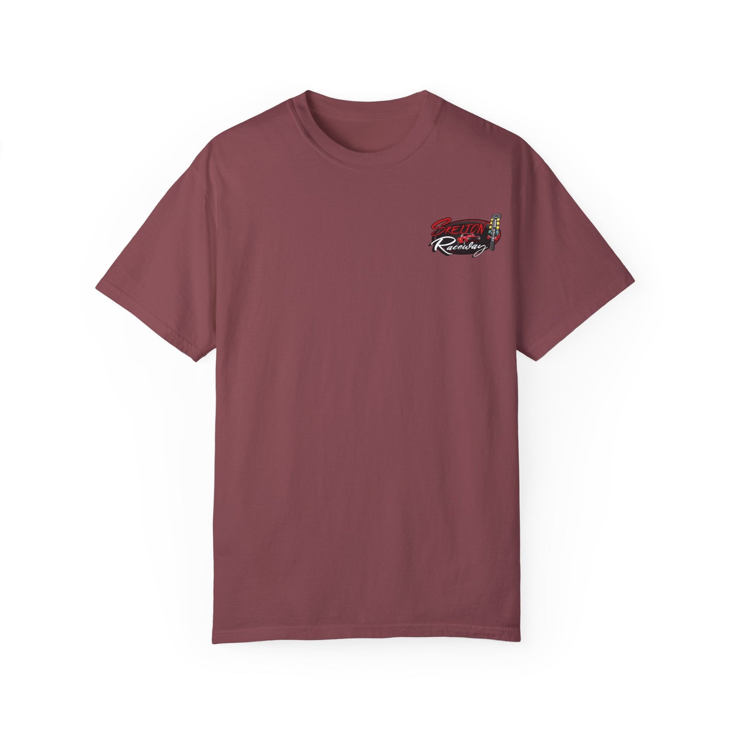 Unisex Garment-Dyed Racing T-Shirt - Skeleton Raceway Graphic