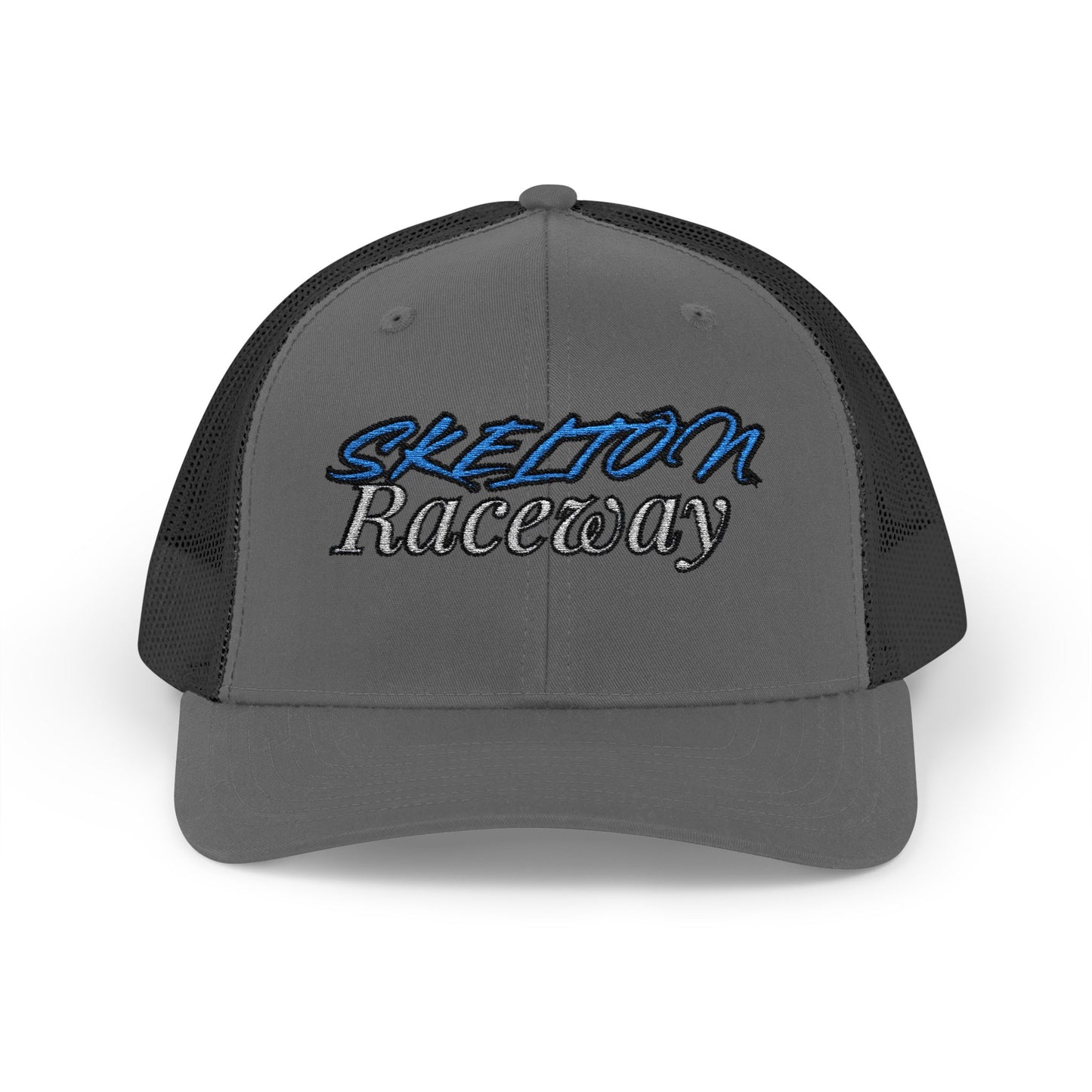 Skeleton Raceway Snapback Trucker Cap - Stylish & Comfortable Hat for Racing Enthusiasts