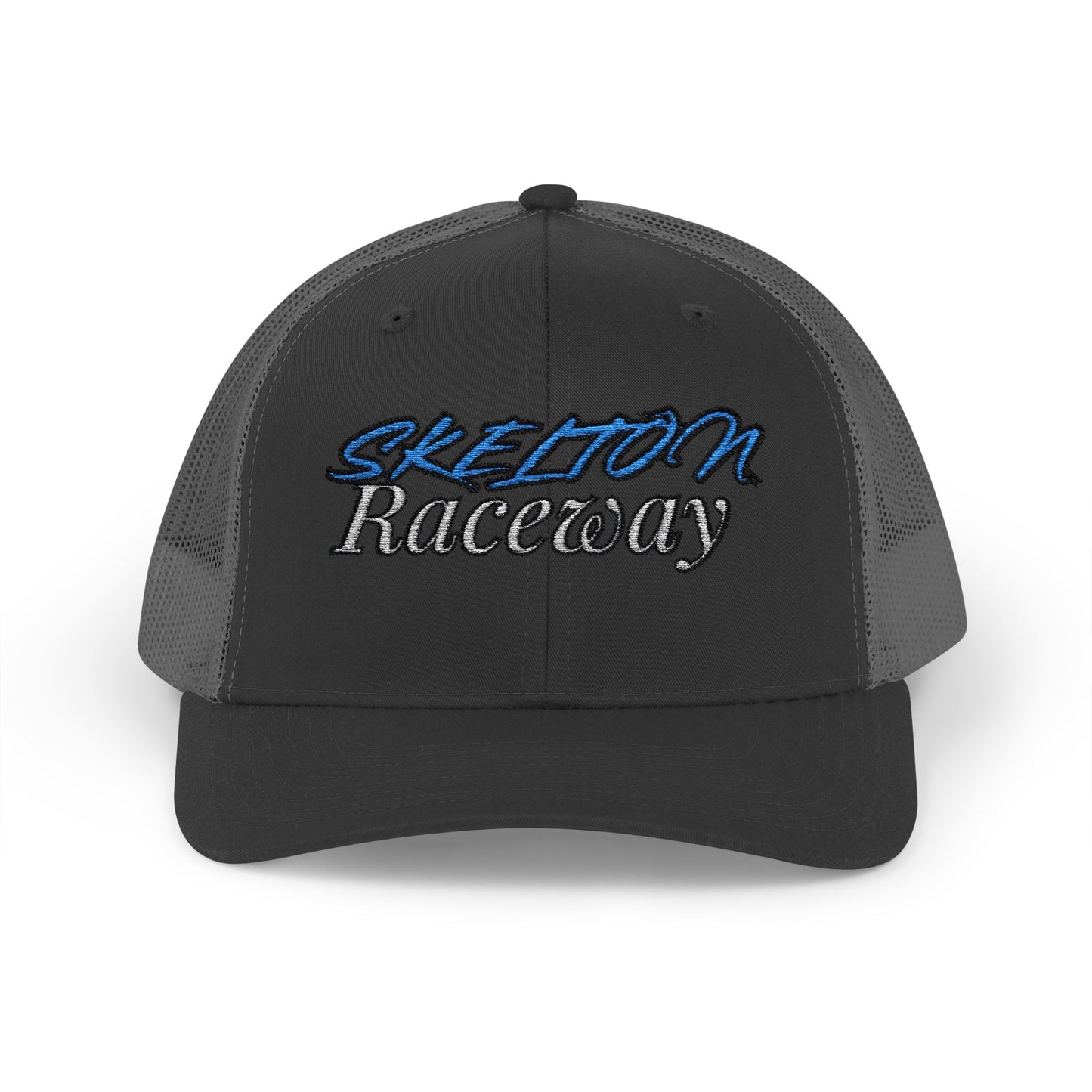 Skeleton Raceway Snapback Trucker Cap - Stylish & Comfortable Hat for Racing Enthusiasts