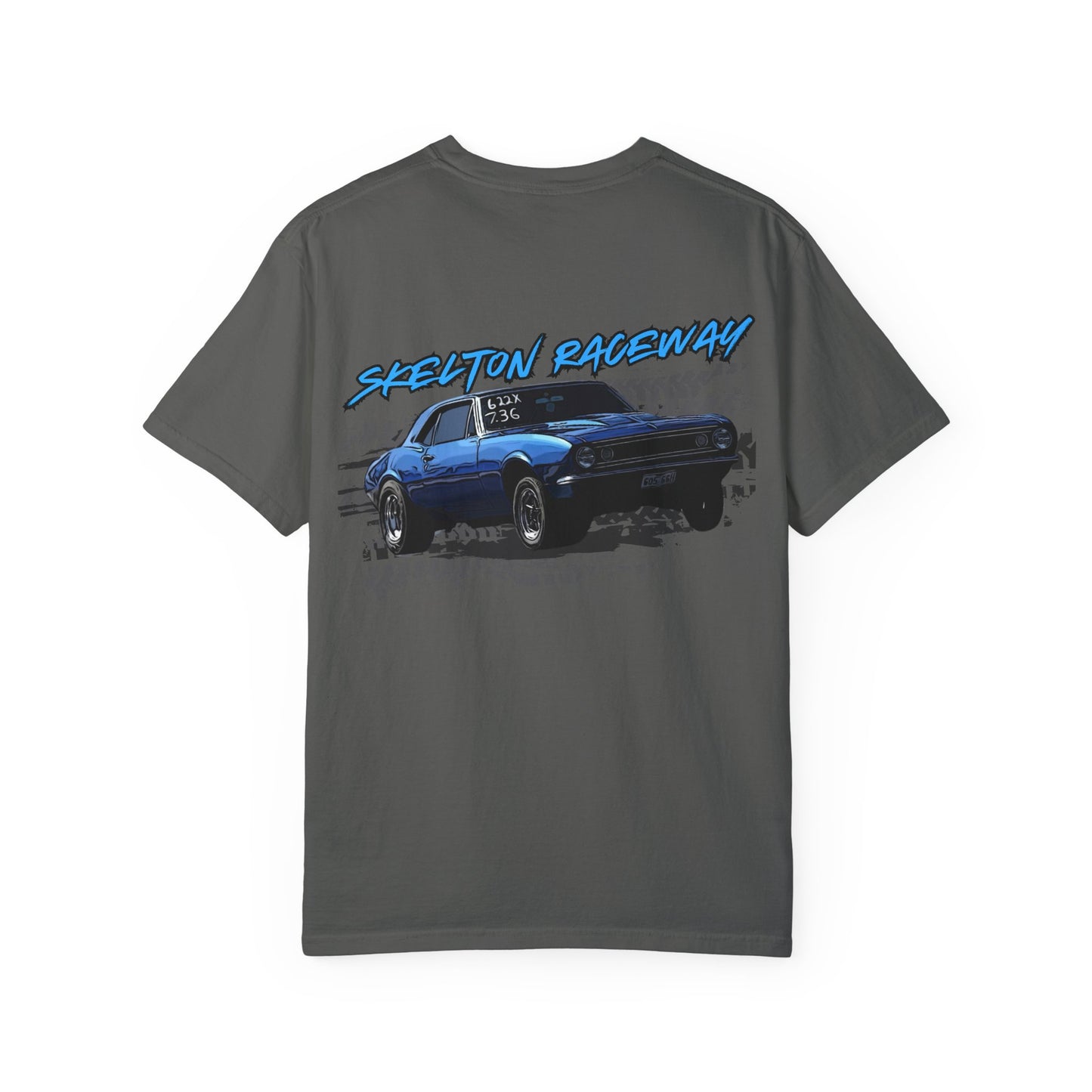 Unisex Garment-Dyed Racing T-Shirt - Skeleton Raceway Graphic