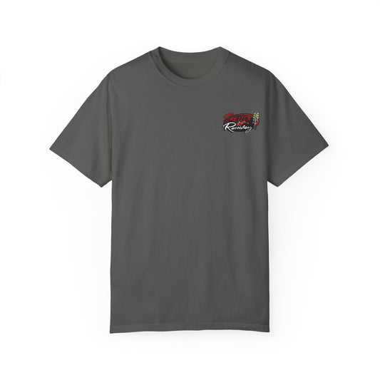 Unisex Garment-Dyed Racing T-Shirt - Skeleton Raceway Graphic