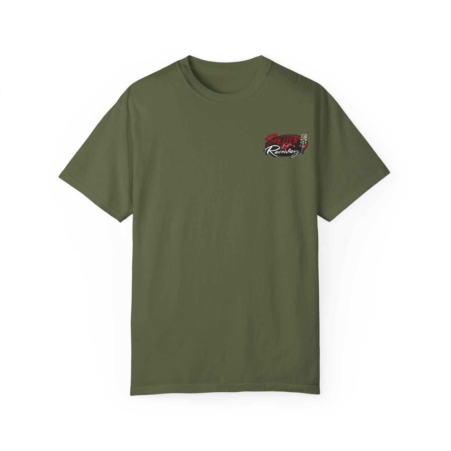 Unisex Garment-Dyed Racing T-Shirt - Skeleton Raceway Graphic