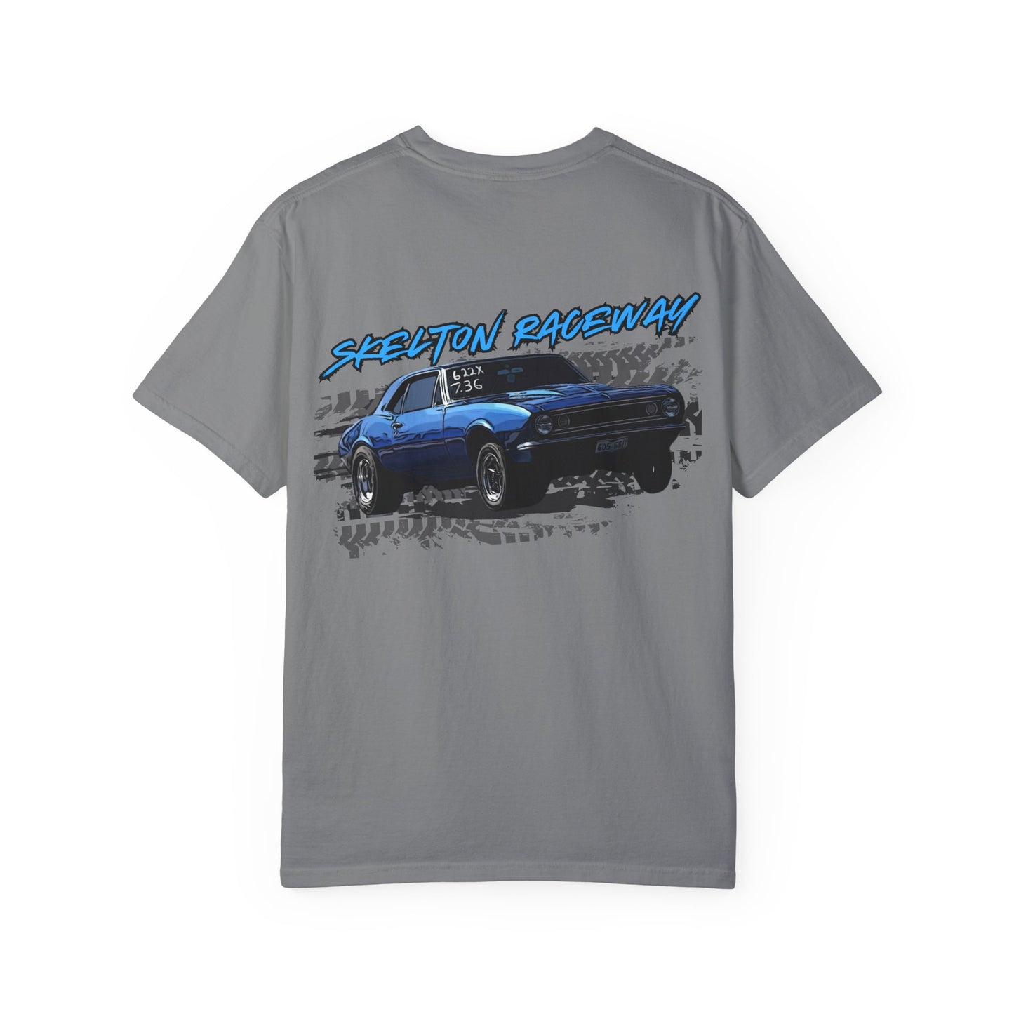 Unisex Garment-Dyed Racing T-Shirt - Skeleton Raceway Graphic